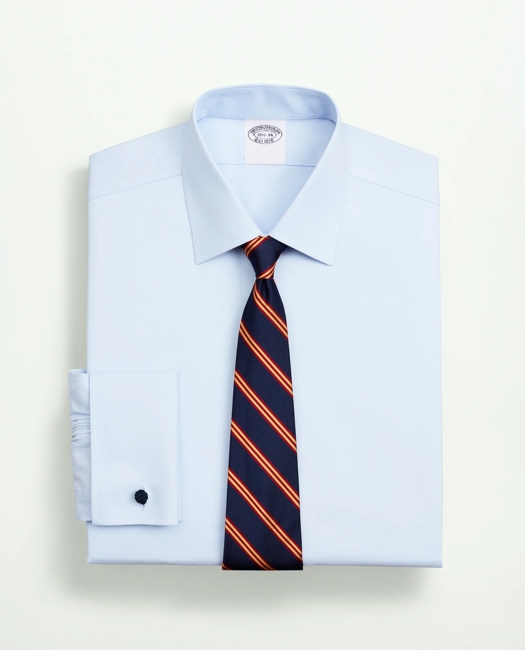 Brooks Brothers Men's Stretch Supima Cotton Non-Iron Pinpoint Oxford Ainsley Collar Dress Shirt | Light Blue | Size 19 33