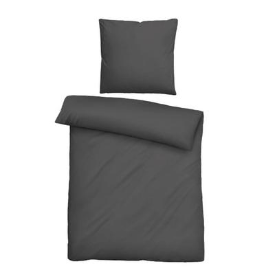 biberna Tencel Bettwäsche UNI titanium, 1x 155x220 cm + 1x 80x80 cm