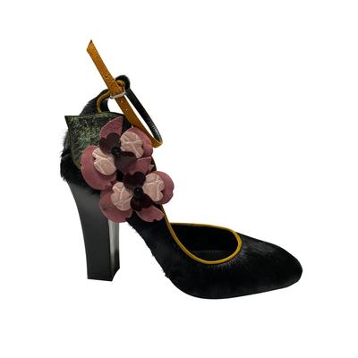 Fabrizio Viti Violets For Your Fur Pumps aus schwarzem Pelz