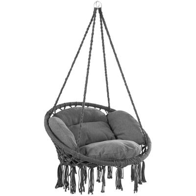 Hängesessel Outdoor & Indoor mit Kissen Hängestuhl 150kg Belastbar Boho Stil Wetterfest Image