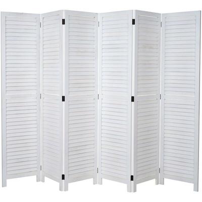 Neuwertig] Paravent HHG 640, Raumteiler Trennwand Sichtschutz, Shabby-Look Vintage, 170x243cm weiß Image