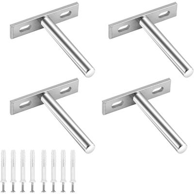 4er-Pack unsichtbare schwebende Regalhalterungen aus Edelstahl für Holzregale und Wanddekoration Image