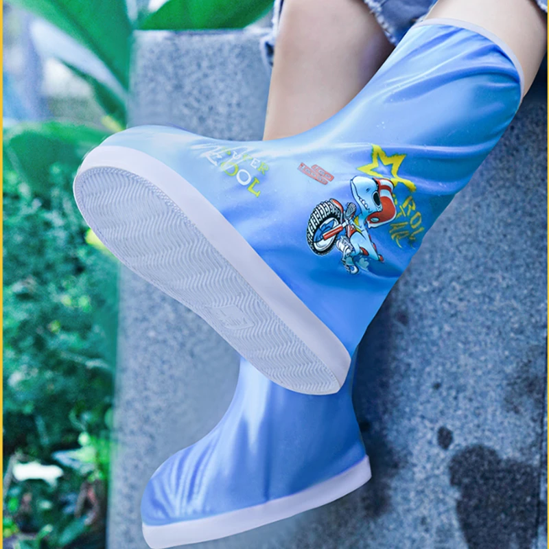 Kinder Gummi Wasserdichte Schuh Abdeckung Kinder Schuhe Protektoren Regen Stiefel Für Outdoor Regnerischen Wiederverwendbare Qualität Nicht-slip Schuh Abdeckung