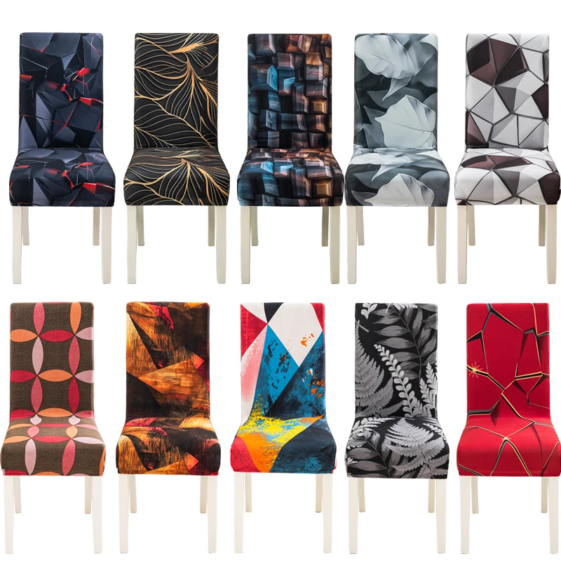 Stuhlhussen in den neuen Farben 2025, floraler, moderner Schonbezug für Esszimmer, Hochzeit, elastischer Stretch-Möbelschutz Image
