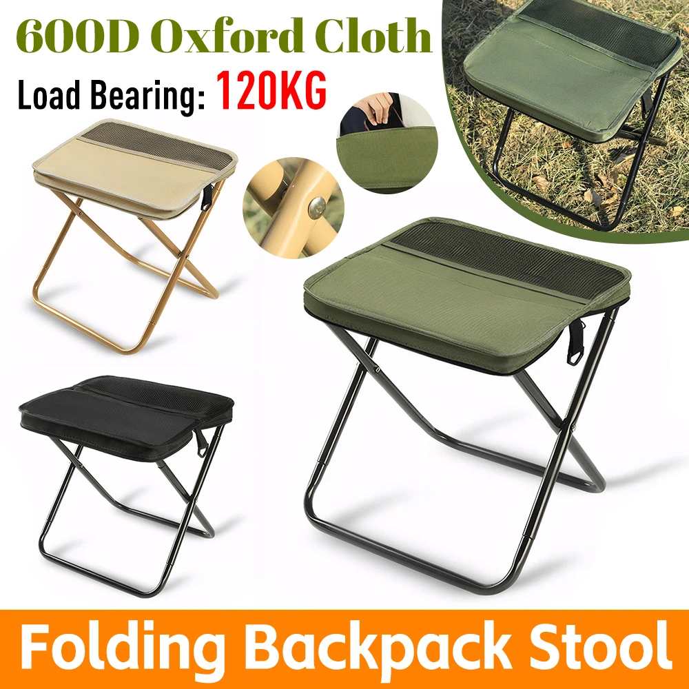 Faltbarer Rucksackhocker, tragbar, klein, Mazar Satchel, Stifttasche, Campinghocker, leichter Outdoor-Klappstuhl für Angeln, Reisen