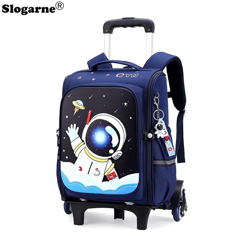 Nouveau sac d'école unisexe garçons sac à dos roulant sacs filles école chariot sac à dos à roulettes enfants école sac à dos avec roues