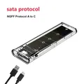 M.2 NVME PCIe NGFF SATA Custodia SSD doppio protocollo Trasparente USB Tipo C 10Gbps PCI-E M2 SSD Custodia esterna trasparente Scatola disco rigido