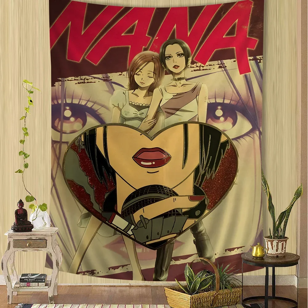 Japanische klassische Anime Nana Cartoon Wandteppich böhmische Wandbehang Wandteppiche Mandala hängende Blätter Image
