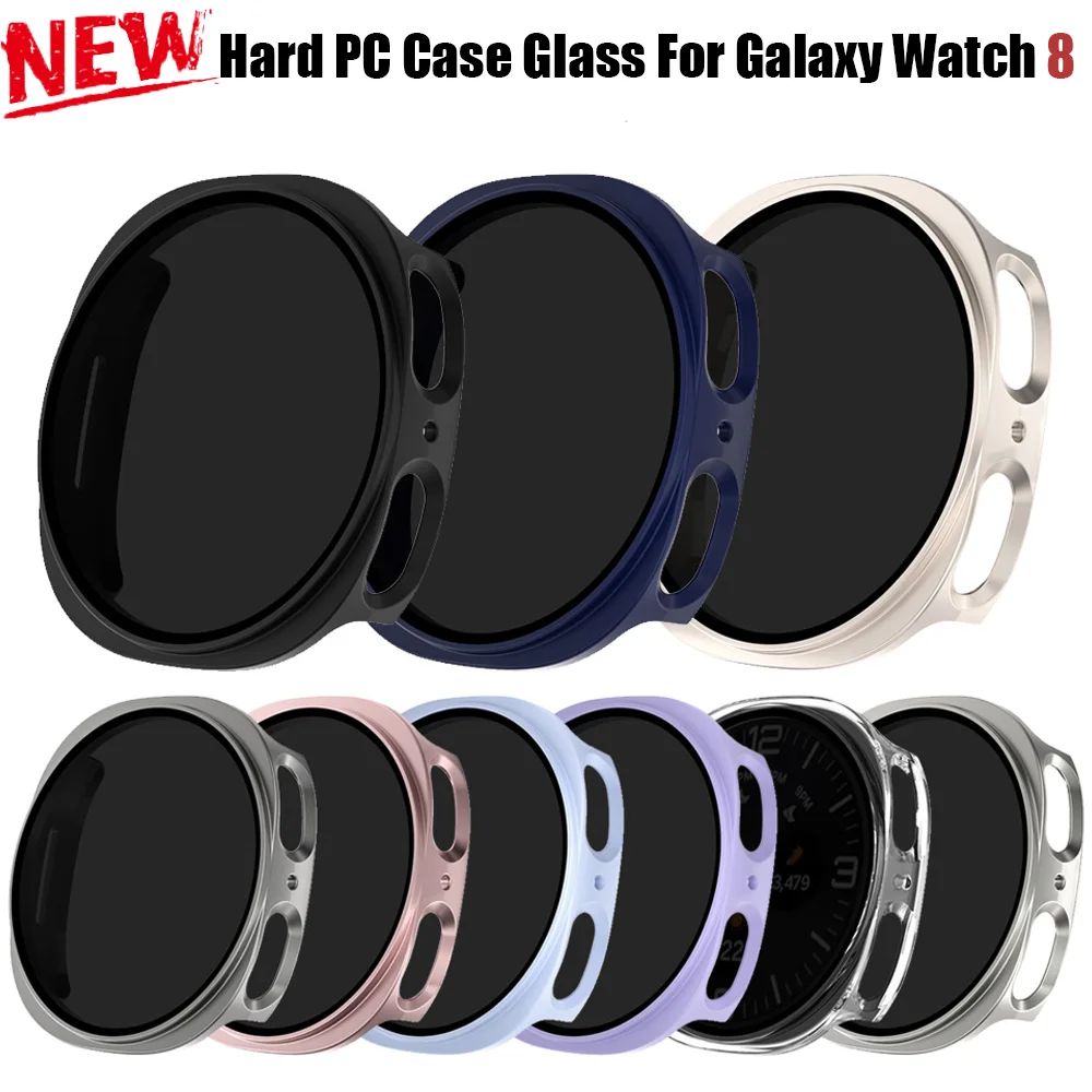 Sichtschutzfolie + PC-Hülle für Samsung Galaxy Watch 8 40 mm 44 mm, Displayschutzfolie, PC, matte Stoßstange, rundum für Galaxy Watch 8 Image