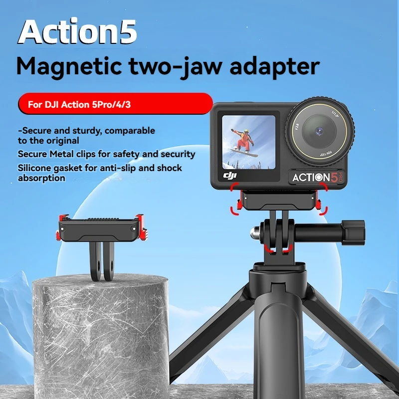Für DJI OSMO Action 5 Pro/4/3 Kamera-Verlängerungshalterung mit 1/4 Zoll Schraubenloch, magnetische Schnellverschlussbasis, langlebig und stabil Image