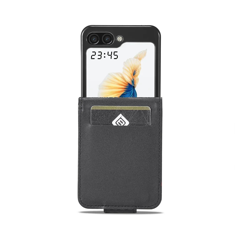 Kohlefaser-PU-Leder-Geldbörse mit Kartenhalter, Handyhülle für Samsung Galaxy Z Flip 7 6 5 4 3 Flip7 Flip6 Flip5 Flip4 Flip3 5G Image