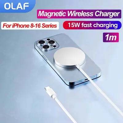 15W Magnetic Wireless Chargers For iPhone 15 16 Pro Max Qi Wireless Charger Fast Charging Pad for iPhone 14 13 12 11 Xs Airpods