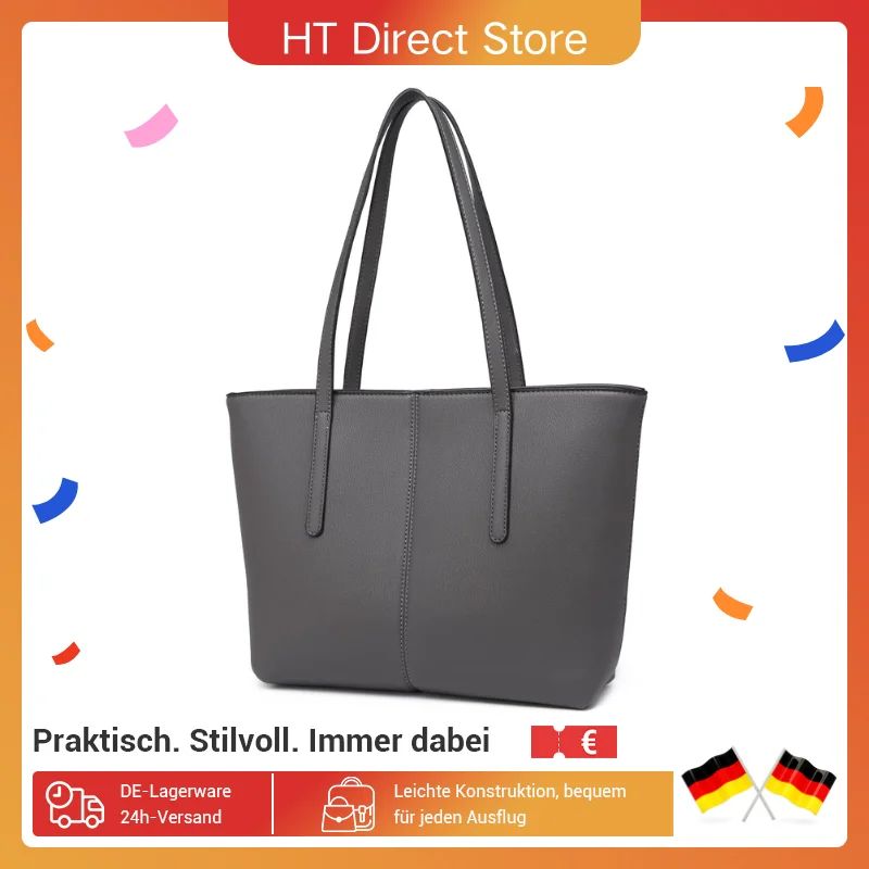 Miss Lulu Schultertasche Damen – Elegant & geräumig, verstellbarer Schultergurt – PU Leder Handtasche, Shopper & Aktentasche