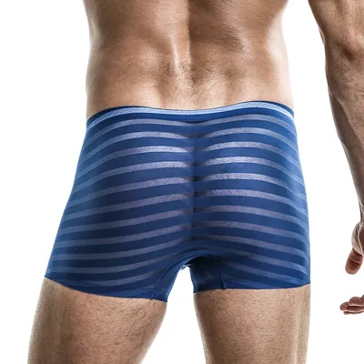Herren-Unterwäsche, Herren-Unterwäsche, Eisseide, Sommer, dünne Boxershorts, nahtlos, modal, vier Ecken, atmungsaktiv, antibakteriell, trendig Image