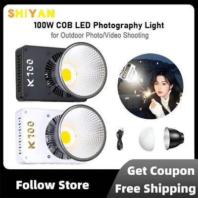 SHIYAN K100 Photography Fill Light Portable 100W COB Pocket LED Lamp Full Color Temperature Soft Light for Photo/Video Lighting