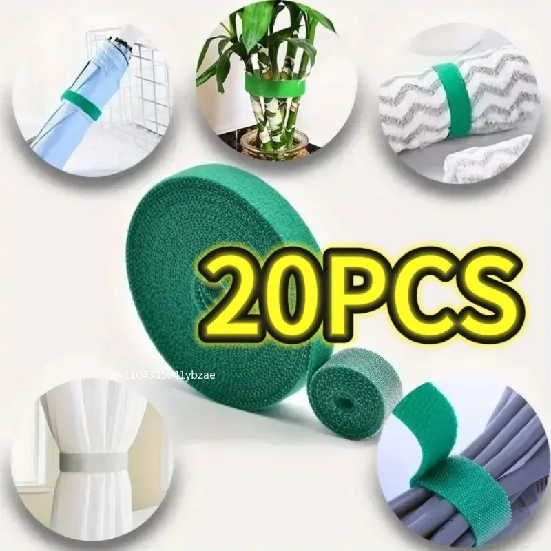 1-20PCS Grün Garten Schnur Anlage Krawatten Nylon Anlage Verband Garten Haken Schleife Bambus Canl Unterstützung Garten zubehör