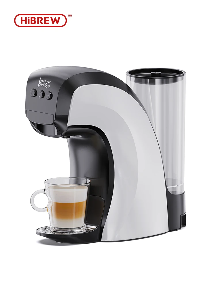 HiBREW 3-in-1-Kapselkaffeemaschine, vollautomatisch, mit Heiß- und Kaltmodus, 20 Bar, Nespresso Dolce Gusto, gemahlener Kaffee, Cappuccino H3B Image