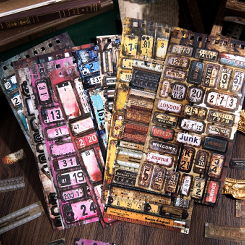 Mr Paper, Faded Label Collection Vintage-Aufkleberbuch, DIY-Handbuch, dekorative Aufkleber für Schüler, Geschenke für den Schulanfang Image