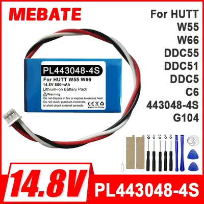 14,8 V 800 mAh 11,84 Wh Li-Ion Akku Für HUTT W55 W66 DDC55 DDC51 DDC5 C6 G104 PL443048-4S Fenster Reinigung Roboter Große/kleine stecker Image