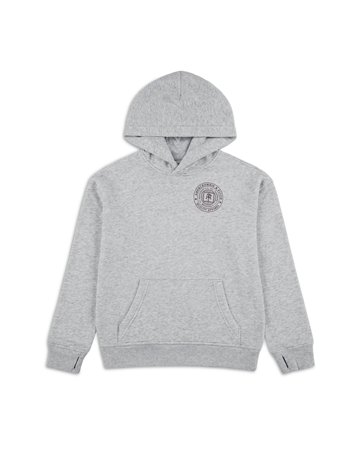 abercrombie kids Boys' Logo Print Hoodie - Little Kid, Big Kid - ANF Light Grey Heather
