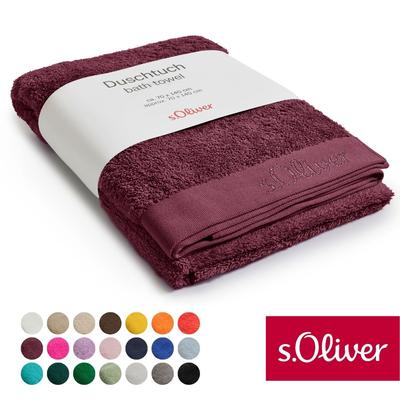 Duschtuch S.OLIVER "s.Oliver, Premium Qualität, 600 gr/m², auch als Sets erhältlich", rot (burgundy), B:70cm L:140cm, Walkfrottier, Obermaterial: 100% Baumwolle, Handtücher (Packung), große Farbauswahl, auch als Handtuch, Waschhandschuh, Gästetuch Image
