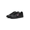 Sneaker TOMMY JEANS "ARCHIVE '98", Herren, Gr. 45, schwarz (schwarz uni), Nappaleder, Textil, unifarben, sportlich, Schuhe, Freizeitschuh, Streetwear, Halbschuh, Schnürer mit Logoflagge