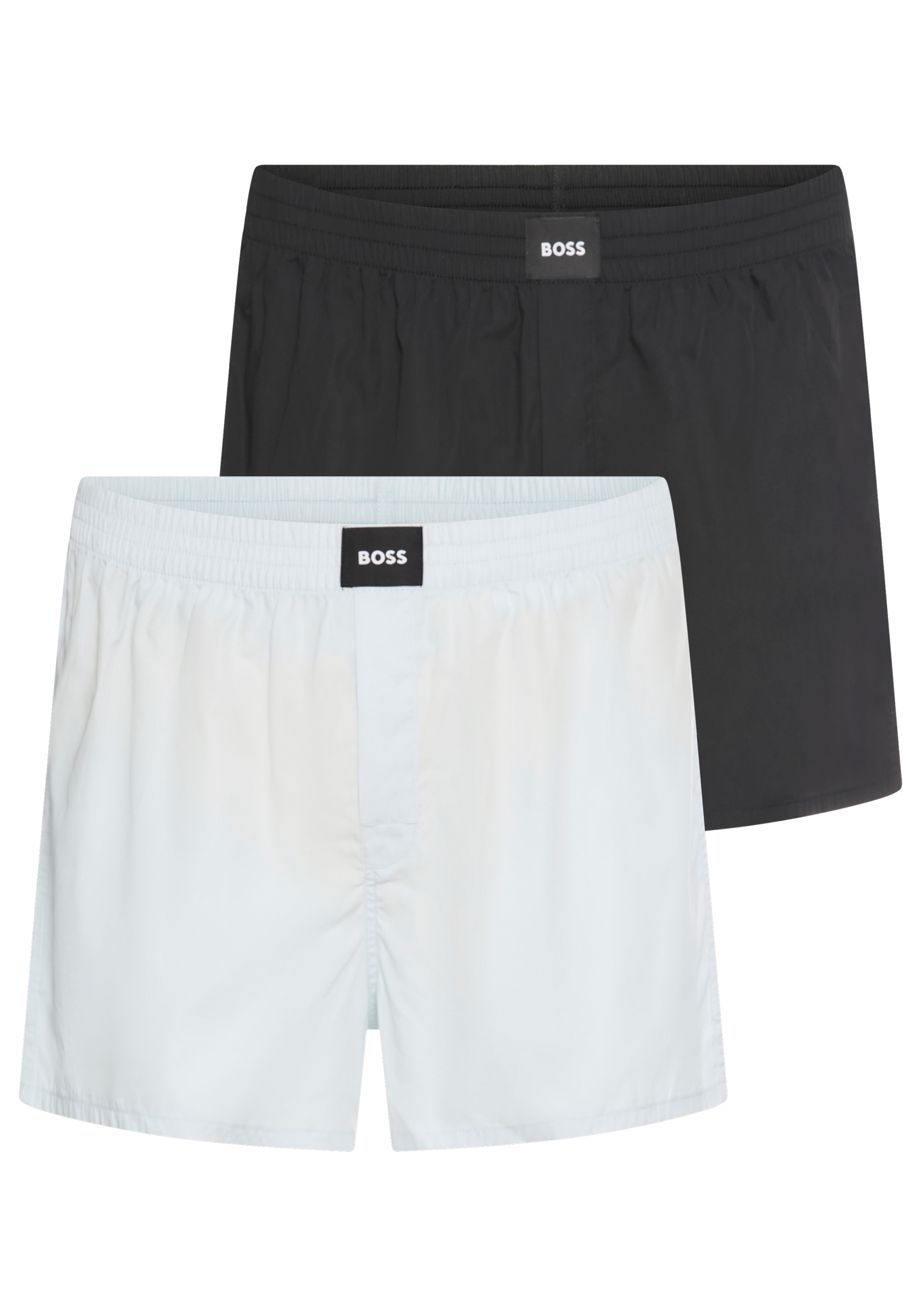 Boxer BOSS "2P Boxer S. CW Peach", Herren, Gr. M, blau (open blau 499), Jersey, Obermaterial: 100% Baumwolle, unifarben, bequem, Unterhosen, mit BOSS Logopatch auf dem Bund Image