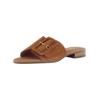 Pantolette GABOR COMFORT "Gabor Comfort Pantoletten Veloursleder", Damen, Gr. 38,5, braun, Veloursleder, casual, Schuhe