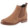 Chelseaboots TAMARIS, Damen, Gr. 38, braun (camelfarben), Nubukleder, Elastischer Einsatz, unifarben, used, klassisch, Schuhe, Blockabsatz, Stiefelette, Businesschuh, Schlupfboots, Anziehlasche