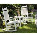 POLYWOOD® Presidential Outdoor Rocking Chair in White/Brown | 42.5 H x 26.25 W x 33.75 D in | Wayfair R100SA