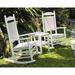 POLYWOOD® Presidential Outdoor Rocking Chair in White/Brown | 42.5 H x 26.25 W x 33.75 D in | Wayfair R100SA