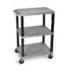 Luxor Tuffy Commercial Book Cart Plastic in Gray | 34 H x 24 W x 18 D in | Wayfair WT34GYS