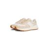Plateausneaker TOMMY JEANS "TJW CLEATED RUNNER", Damen, Gr. 37, rosa (weiß, beige, rose), Veloursleder, Leder, sportlich, Schuhe, Freizeitschuh, Halbschuh, Schnürer mit Kontrastbesatz