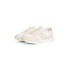 Sneaker TOMMY HILFIGER "TH EASY RUNNER", Damen, Gr. 39, beige (beige, orange), Veloursleder, Leder, sportlich, Schuhe, Freizeitschuh, Halbschuh, Schnürer, auffälliger Besatz an der Ferse