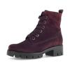 Schnürstiefelette GABOR, Damen, Gr. 39, lila (beere), Veloursleder, unifarben, klassisch, Schuhe, mit Best Fitting-Ausstattung