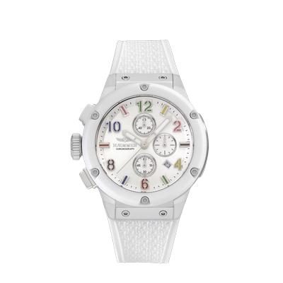 Chronograph HAEMMER GERMANY "WAVE MASTER", weiß, weiß, Armbanduhren, Herren, Quarzuhr, Armbanduhr, Damenuhr, Herrenuhr, Made in Germany Image