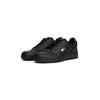 Sneaker TOMMY JEANS "TJM RETRO BASKET", Herren, Gr. 44, schwarz, Leder, Lederimitat, sportlich, Schuhe, Freizeitschuh, Halbschuh, Schnürer mit Lochmuster