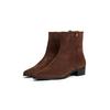 Stiefelette TOMMY HILFIGER "TH SUEDE POINTY ZIP BOOTIE", Damen, Gr. 41, braun (dunkelbraun), Veloursleder, klassisch, Schuhe, Blockabsatz, Westernboots, Cowboyboots hat eine schmale Form