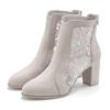 High-Heel-Stiefelette LASCANA "Ankle Boot, Stiefel", Damen, Gr. 36, grau, Obermaterial: 100% Textilmaterial. Futter: 100% Textilmaterial. Decksohle: 100% Lederimitat. Laufsohle: 100% Synthetik, unifarben, feminin, Schuhe, mit modischer Spitze und...