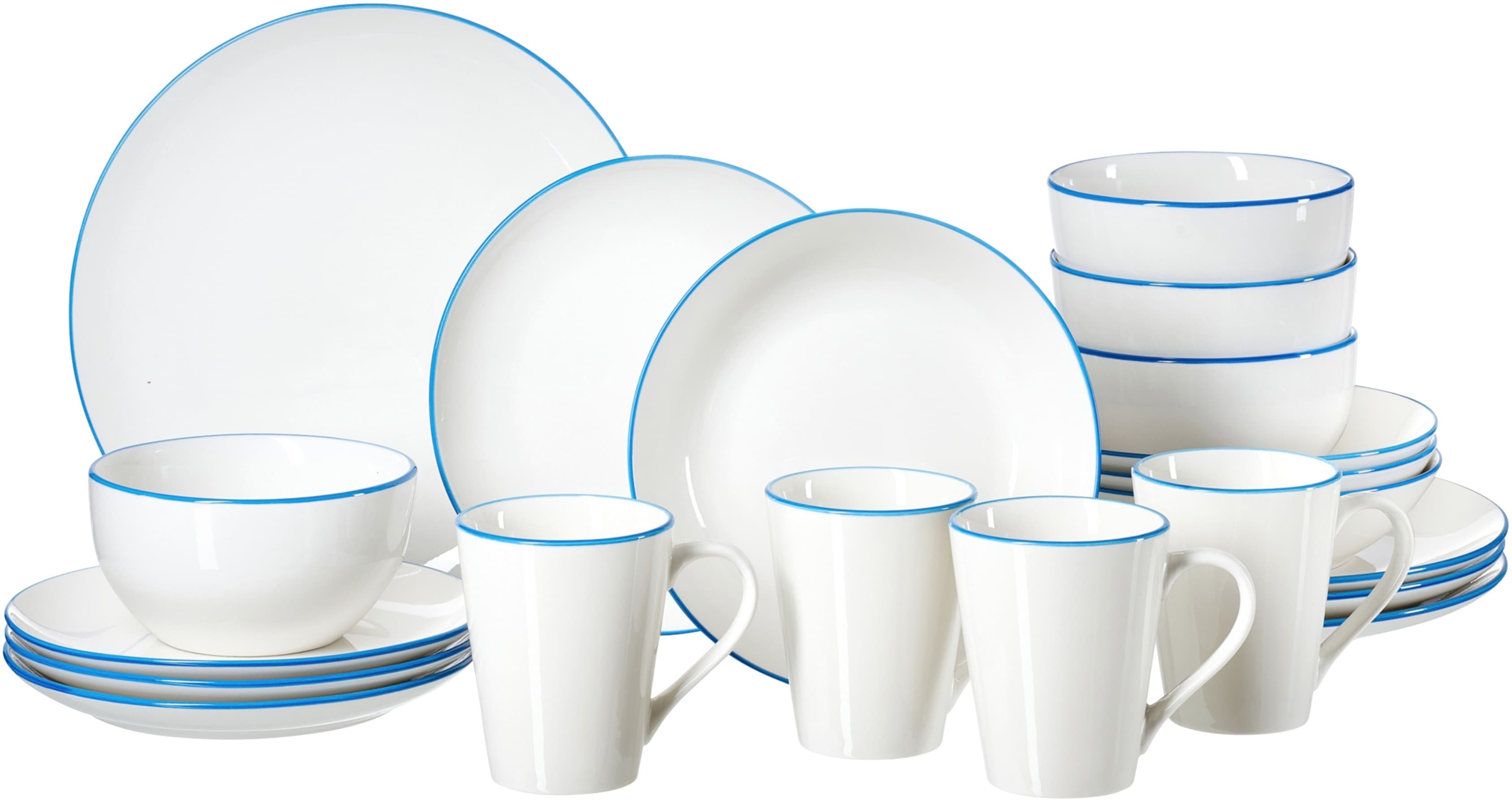 Kombiservice RITZENHOFF & BREKER "Adela", blau, 20 Stk., Porzellan, Geschirr-Sets, aus Porzellan für 4 Personen