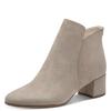Stiefelette TAMARIS, Damen, Gr. 36, grau (hellgrau), Textil, unifarben, Veloursleder, elegant, Schuhe, Blockabsatz, Basicstiefelette in veganer Verarbeitung
