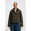 Steppjacke BOSS ORANGE "Pabori Premium Damenmode", Damen, Gr. 36, grün (dunkelgrün 306), Web, Obermaterial: 70% Polyester, 30% Polyamid, unifarben, casual, regular fit normal, Langarm angesetztes Bündchen, Jacken, wasserabweisend, Regular Fit