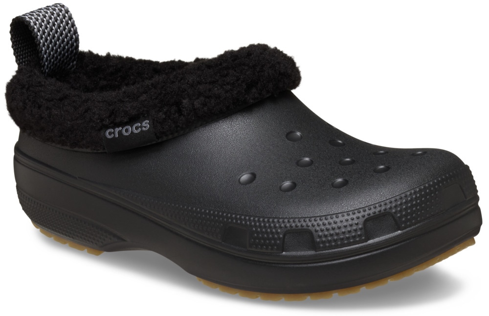 Clog CROCS "Classic Lined Clog Shorty", Herren, Gr. 36, schwarz, Croslite™, Schuhe, Regenschuh, Outdoorschuh, Hausschuh mit Warmfutter