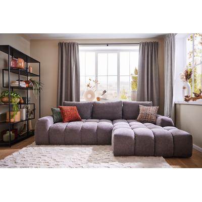 Ecksofa INOSIGN "AZITA klein optionale Schlafsofa mit Bettkasten, B/T/H: 270/166,5/84cm", grau (taupe), B:270cm H:84cm T:166,5cm, 100% Polyester, Sofas, L-Form mit Wellenunterfederung, Bubble-Optik Image