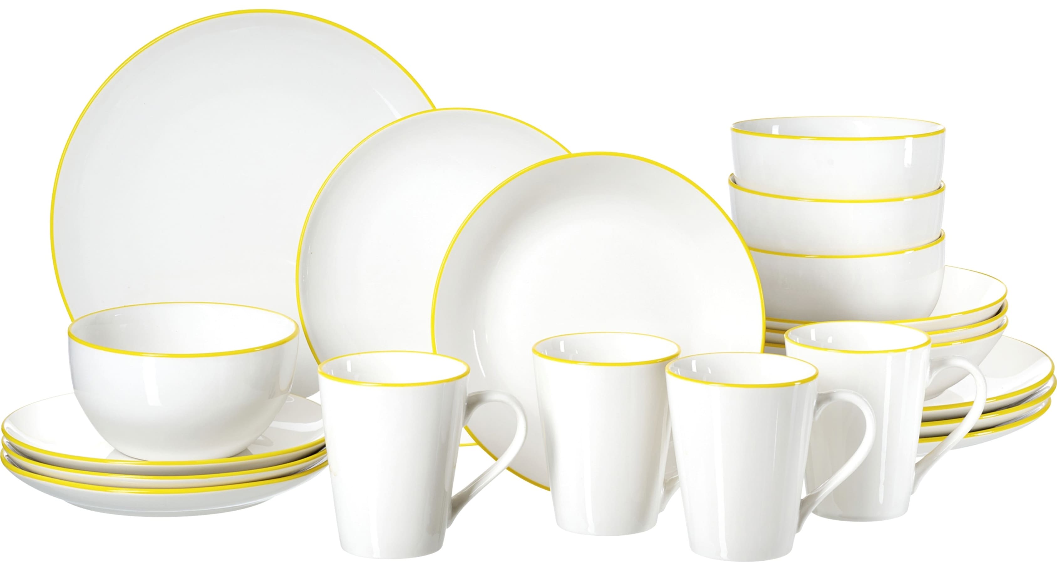 Kombiservice RITZENHOFF & BREKER "Adela", gelb, 20 Stk., Porzellan, Geschirr-Sets, aus Porzellan für 4 Personen