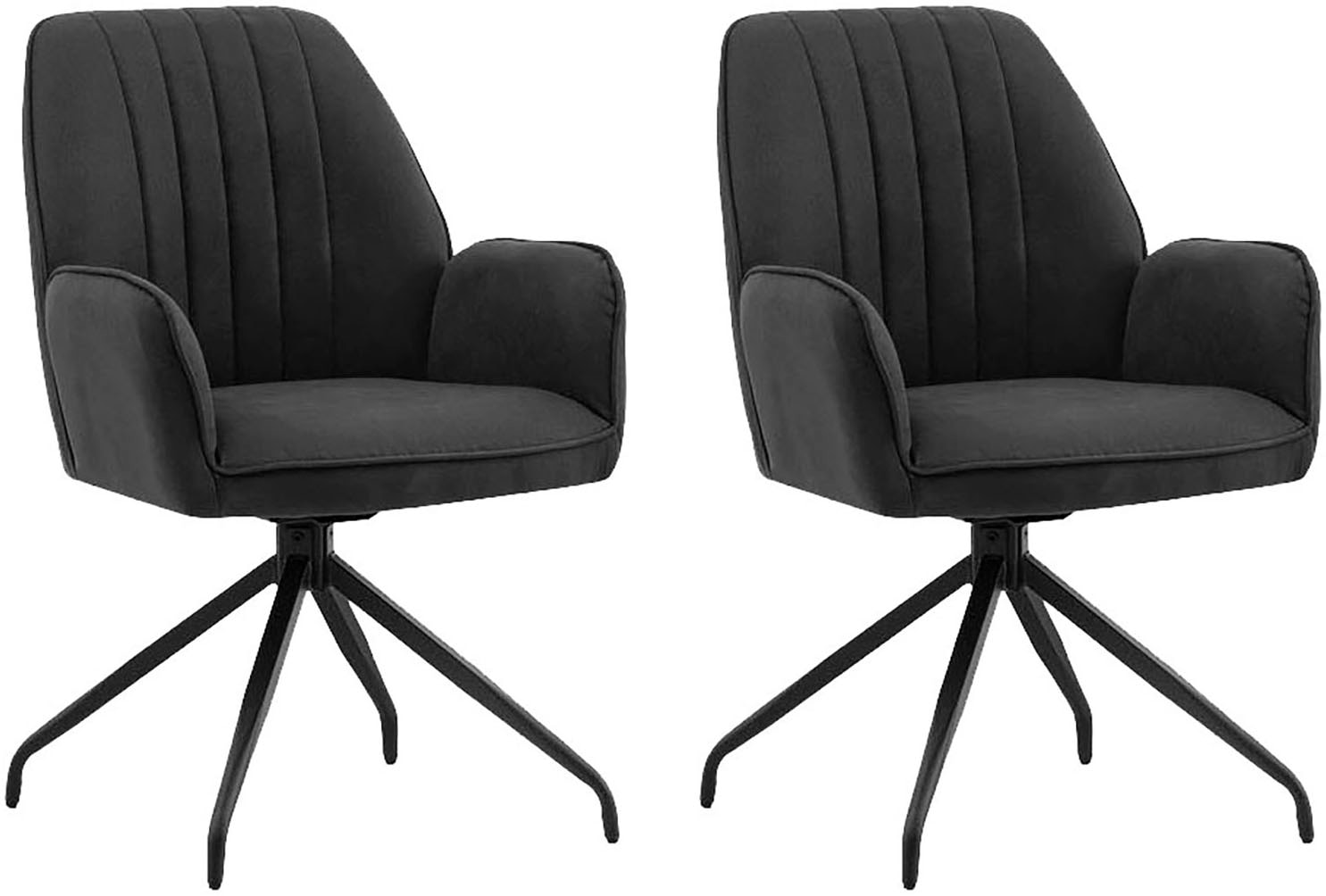 Stuhl HOME AFFAIRE "Pollenca", grau (anthrazit, schwarz), B:56cm H:86cm T:64cm, Metall, Stühle, Stuhl, tolle Optik