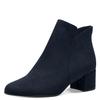 Stiefelette TAMARIS, Damen, Gr. 40, blau (navy), Textil, unifarben, Veloursleder, elegant, Schuhe, Blockabsatz, Basicstiefelette in veganer Verarbeitung