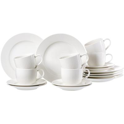 Kaffeeservice RITZENHOFF & BREKER "Saphir", weiß, 18 tlg., Porzellan, Geschirr-Sets, aus Porzellan für 6 Personen Image