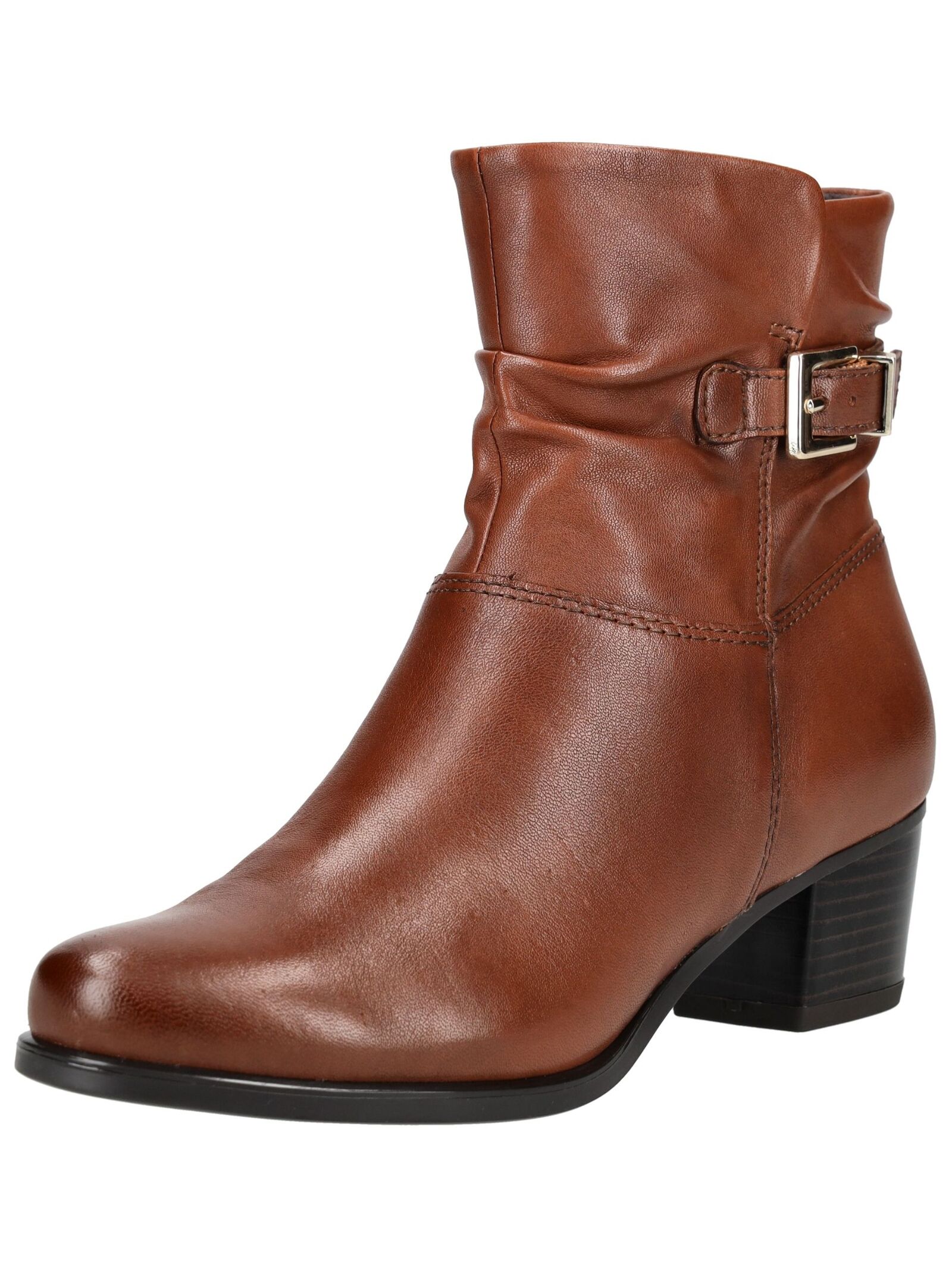 Stiefelette CAPRICE "Caprice Stiefelette Leder", Damen, Gr. 38, braun (cognac), Leder, Casual, Schuhe
