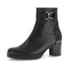 Stiefelette GABOR "St. Tropez", Damen, Gr. 37, schwarz, Kalbsleder, unifarben, elegant, Schuhe, Blockabsatz, Businessstiefelette mit Schmuckelement